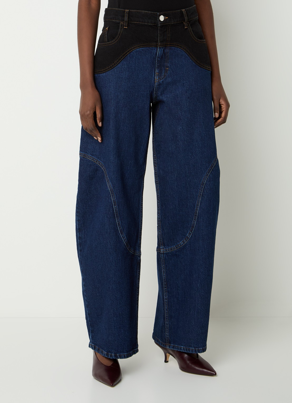 Baum und Pferdgarten Napolen high waist loose fit jeans met steekzakken - detail 4 indigo