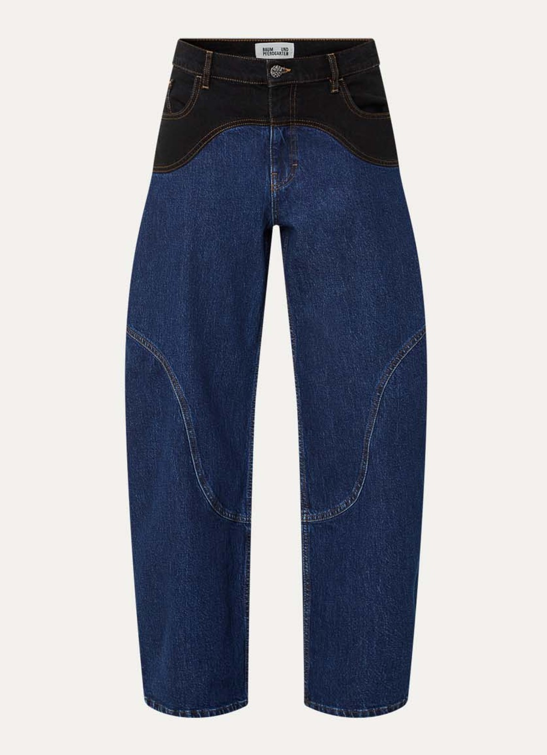 Baum und Pferdgarten Napolen high waist loose fit jeans met steekzakken - voorkant 2 indigo