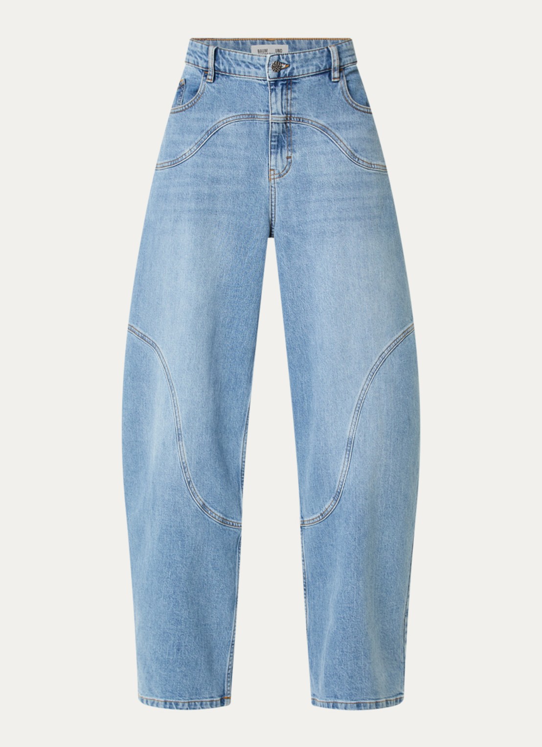Baum und Pferdgarten Napolen high waist wide leg jeans met lichte wassing - voorkant 4 indigo