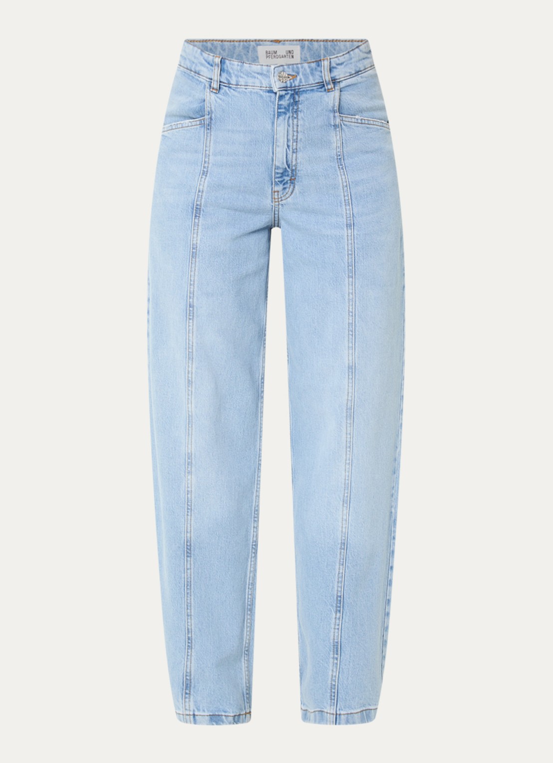 Baum und Pferdgarten No 02 high waist loose fit jeans met lichte wassing - voorkant indigo
