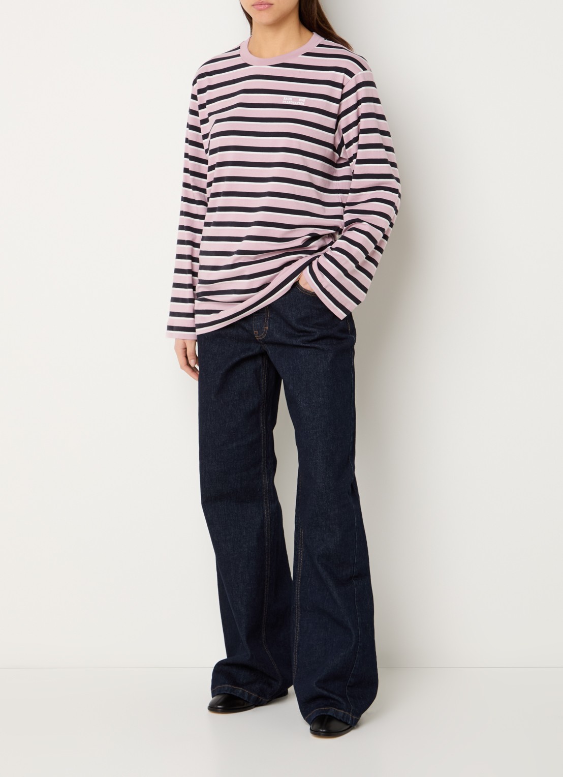Baum und Pferdgarten No 02 high waist wide leg jeans met donkere wassing - voorkant 3 indigo