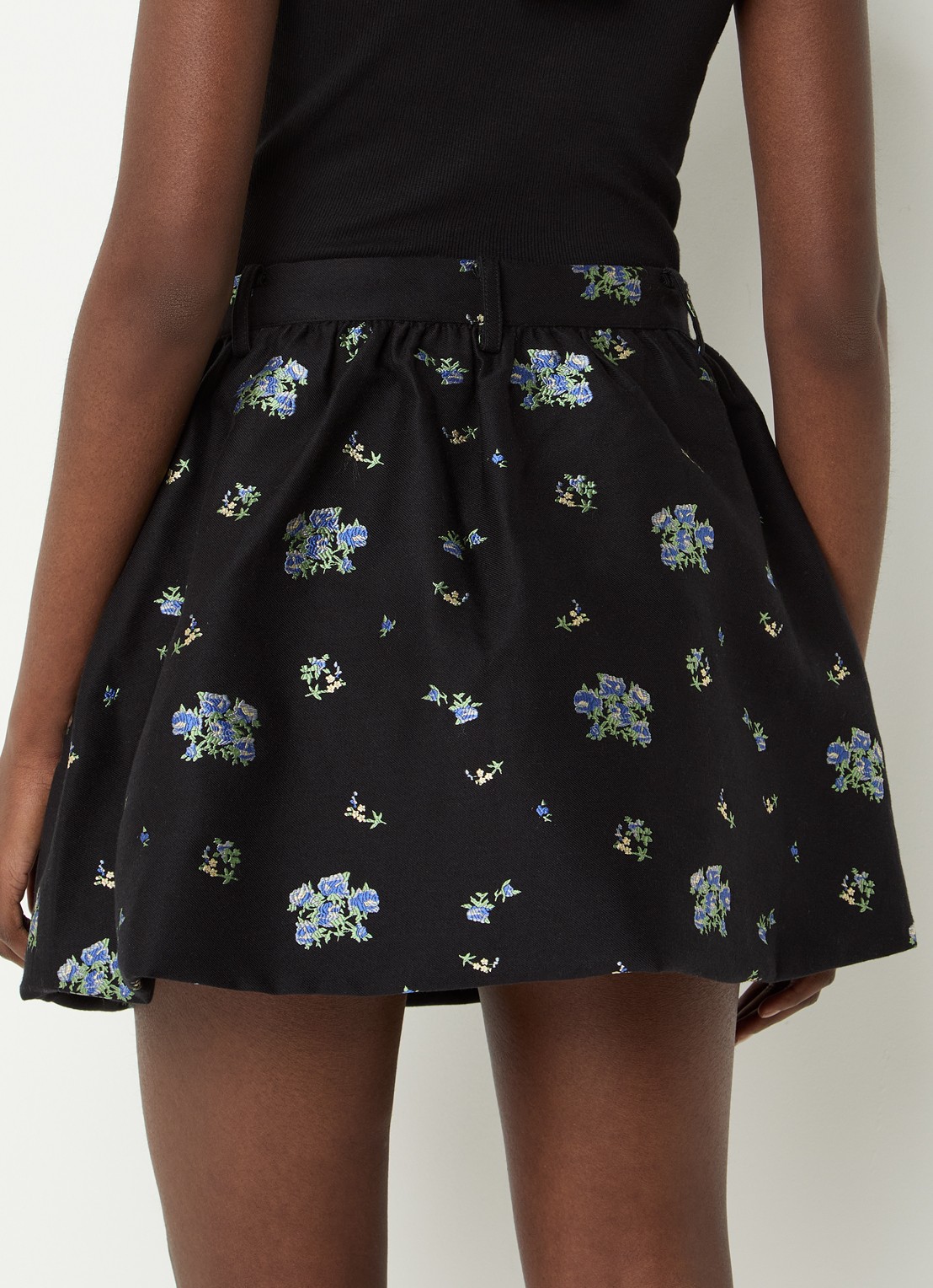 Baum und Pferdgarten Samaya mini A-lijn rok met jacquard dessin - achterkant zwart