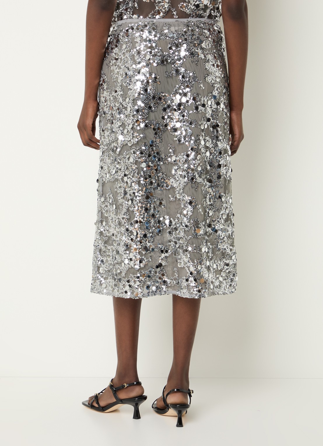 Baum und Pferdgarten Shania midi rok met pailletten en strass - achterkant 4 grijs