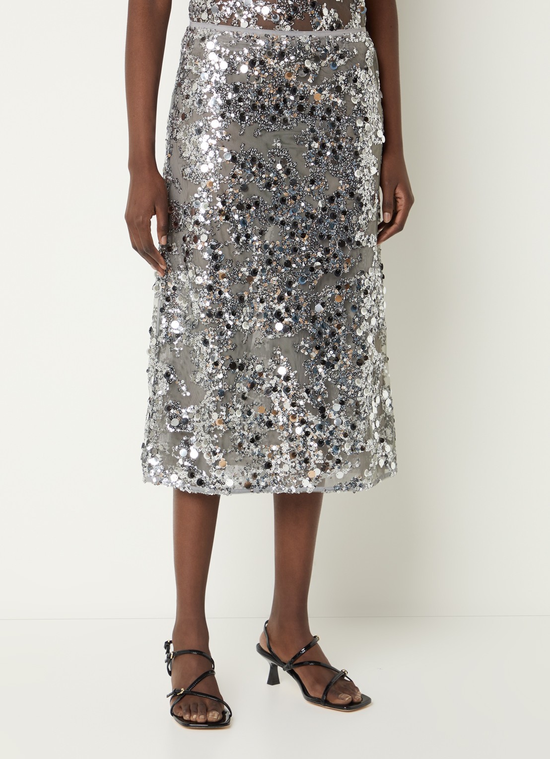 Baum und Pferdgarten Shania midi rok met pailletten en strass - detail 3 grijs