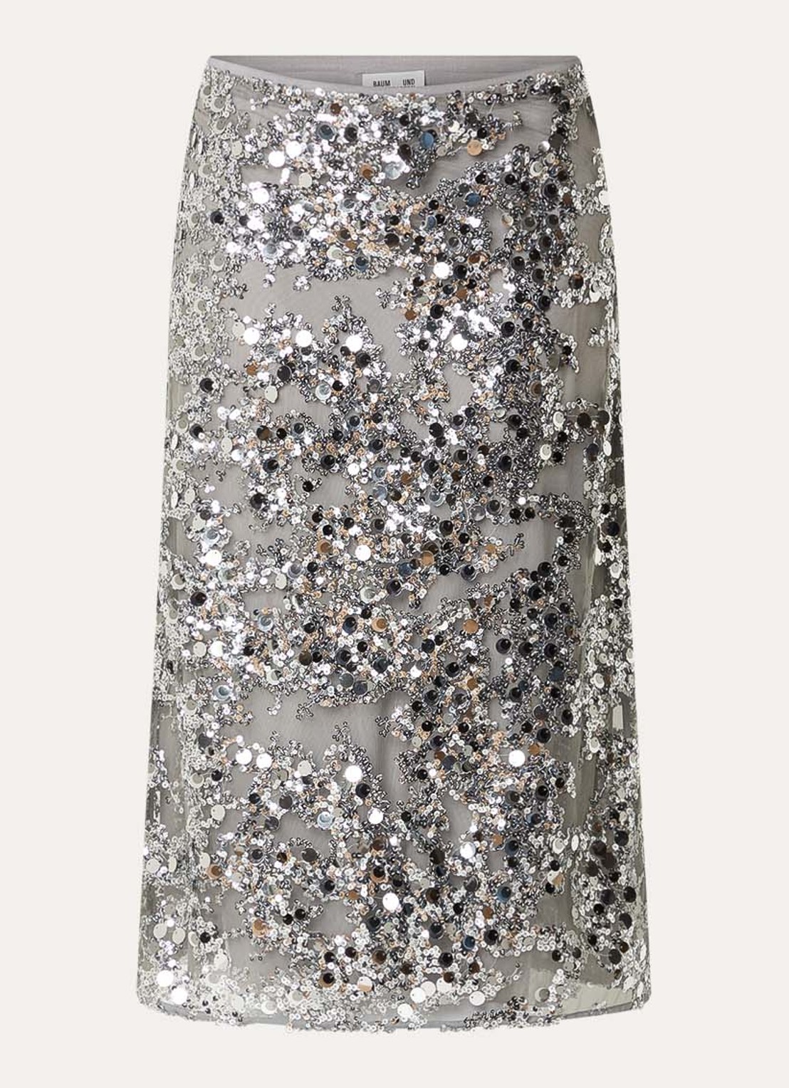 Baum und Pferdgarten Shania midi rok met pailletten en strass - voorkant grijs