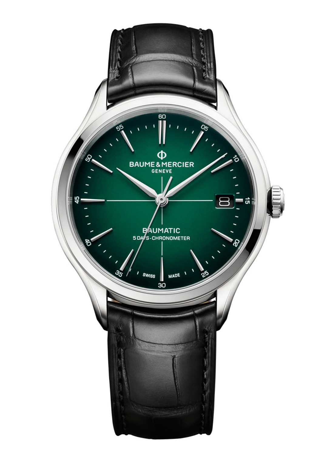 Baume & Mercier Clifton Baumatic horloge M0A10595 - voorkant zilver