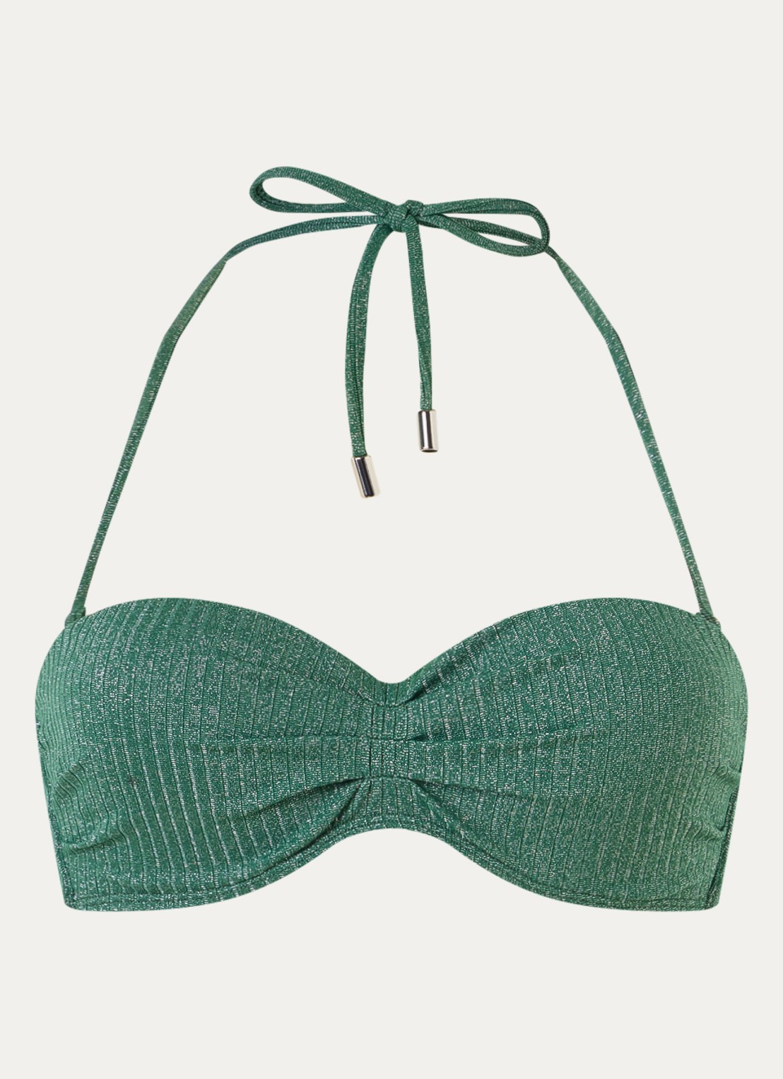 Beachlife Bandeau bikinitop met lurex - voorkant 3 groen