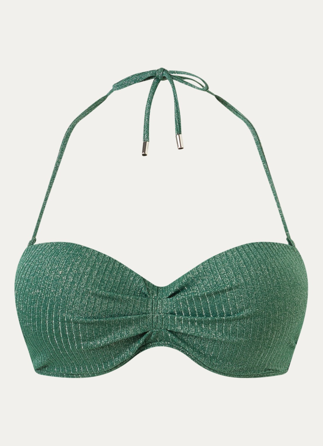 Beachlife Bandeau bikinitop met lurex - voorkant 5 groen