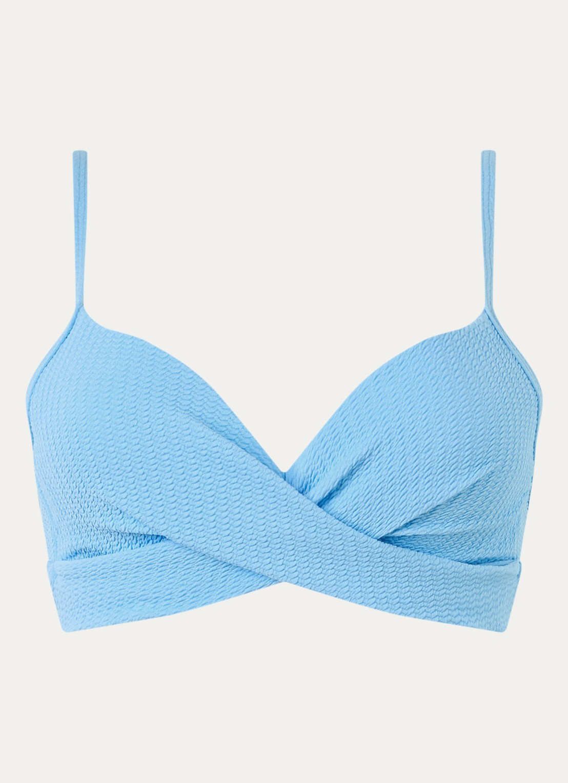 Beachlife Bandeau bikinitop met structuur - voorkant lichtblauw