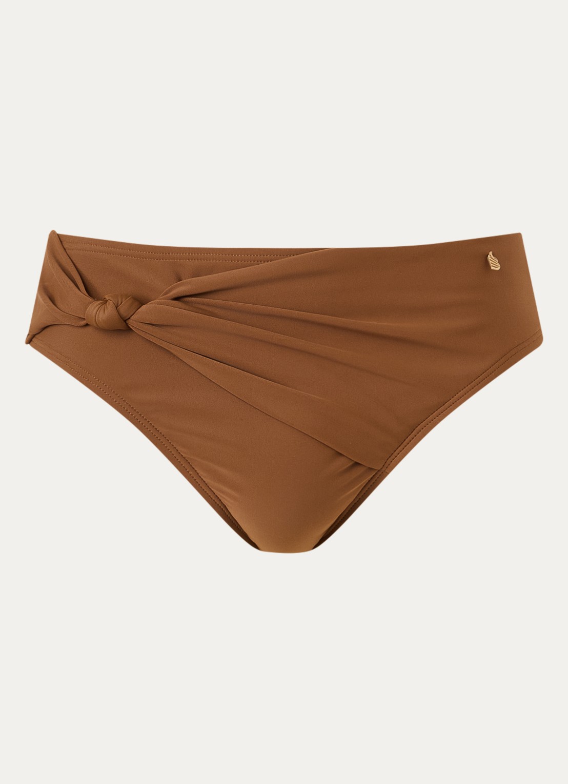 Beachlife Bikinislip met plooidetail - voorkant 2 bruin
