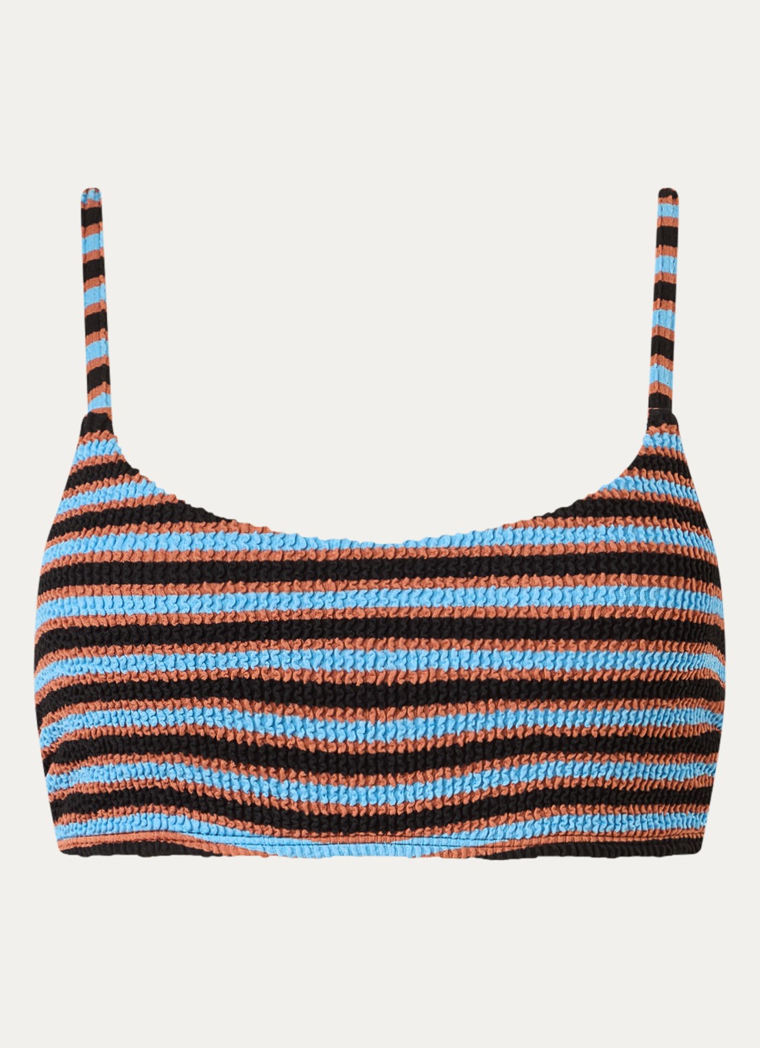 Beachlife Bikinitop met streepprint - voorkant 2 zwart