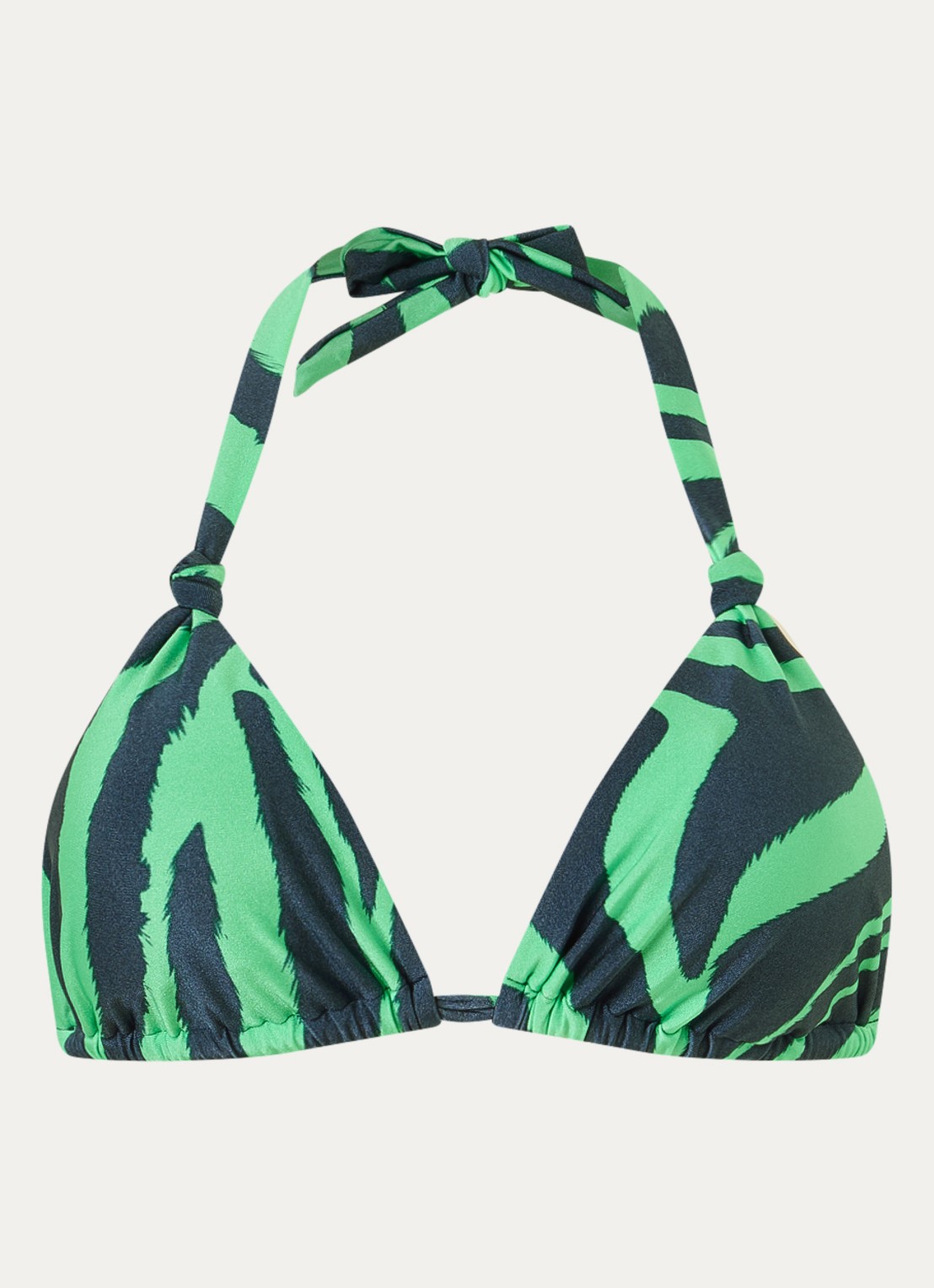Beachlife Bikinitop met zebraprint en uitneembare vulling - voorkant 2 groen