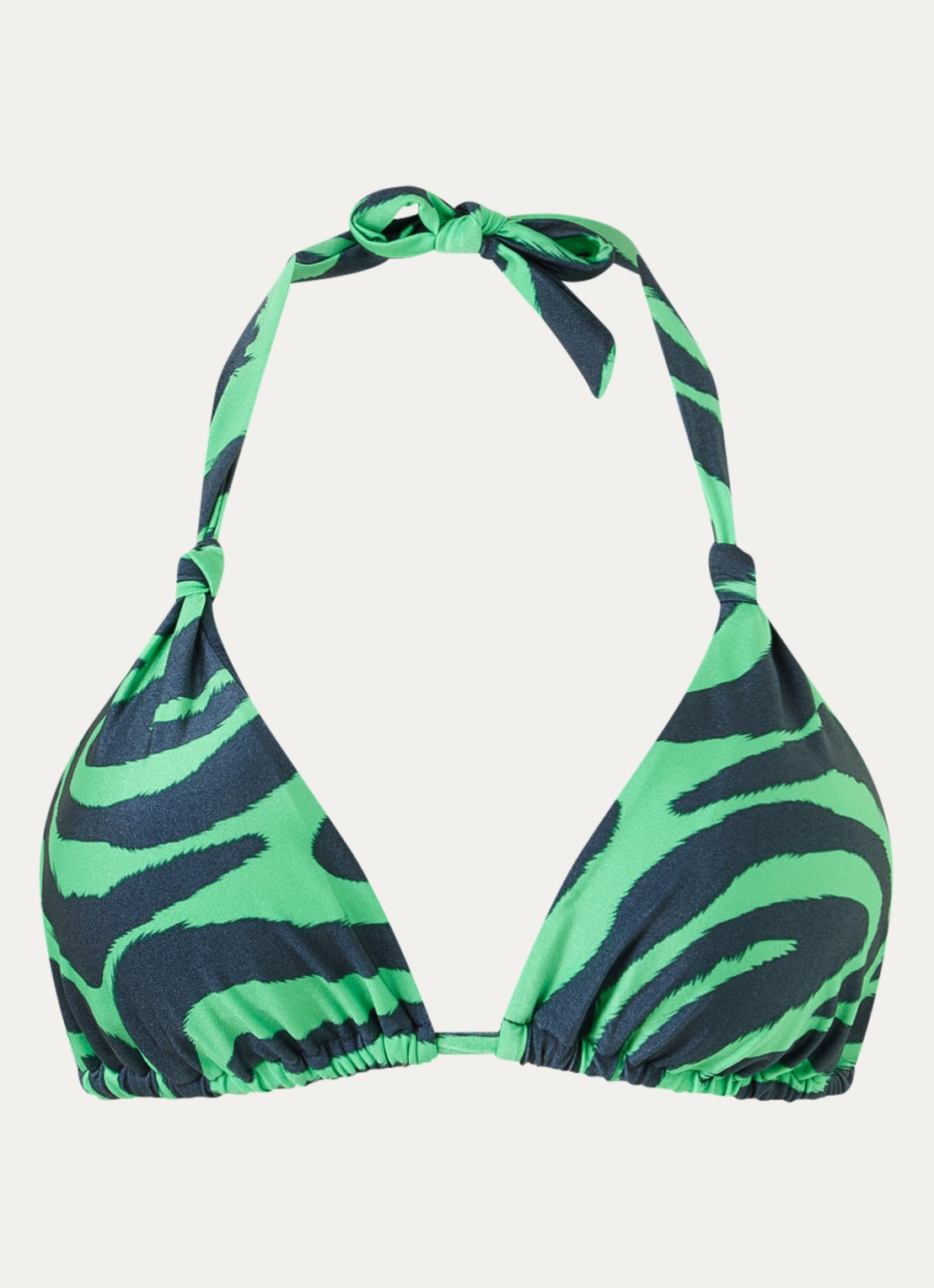 Beachlife Bikinitop met zebraprint en uitneembare vulling - voorkant 4 groen