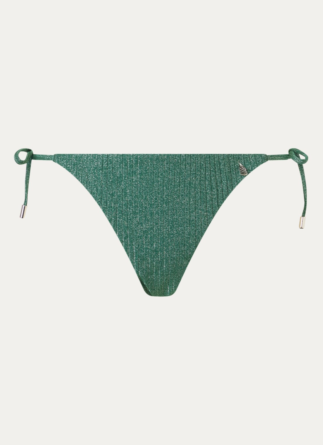 Beachlife Brazillian bikinislip met lurex - voorkant 2 groen
