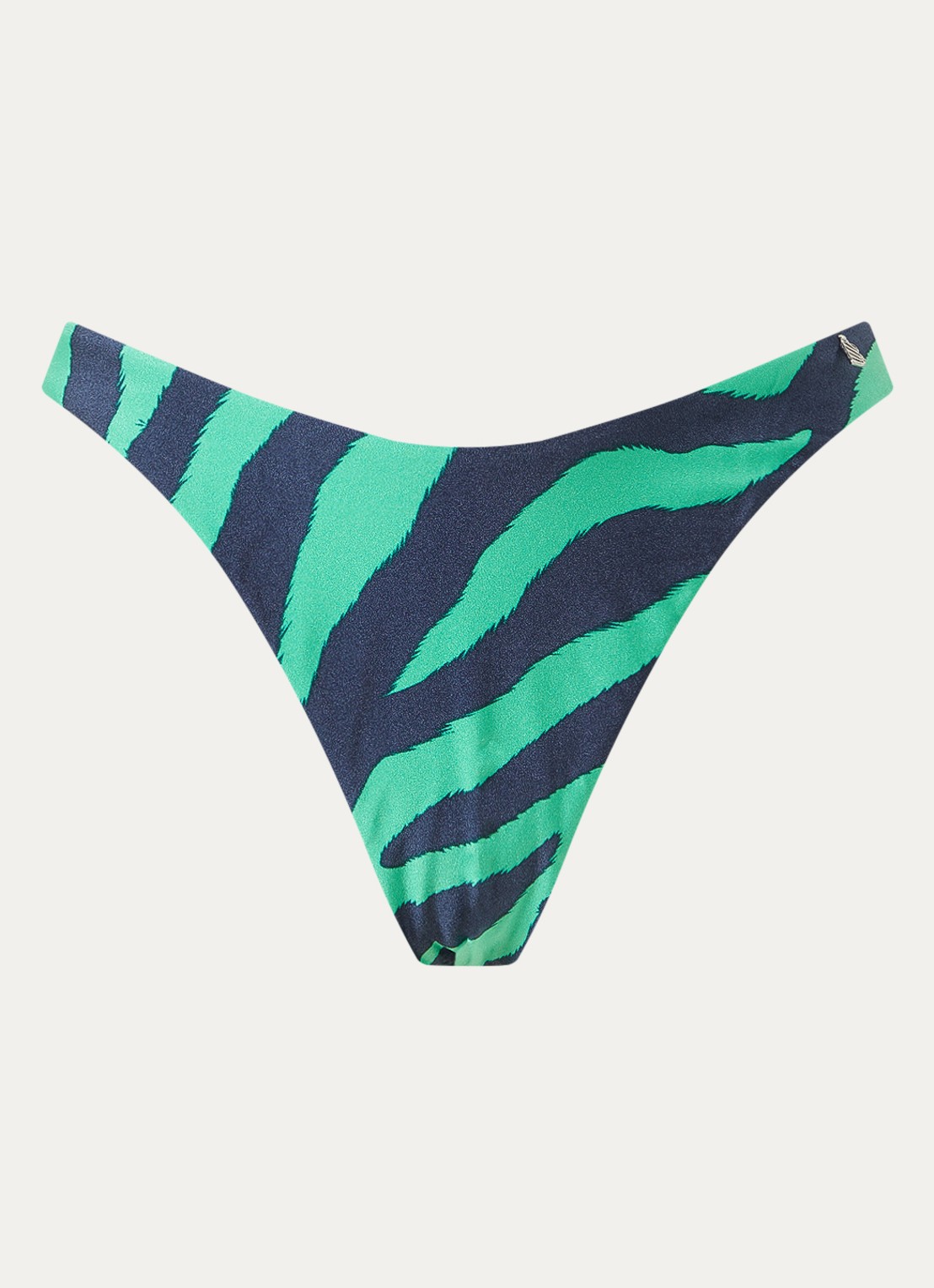 Beachlife Green Tiger high waisted bikinislip - voorkant 2 groen