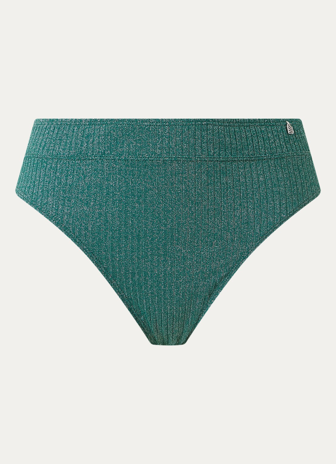 Beachlife High waisted bikinislip met lurex - voorkant 4 groen