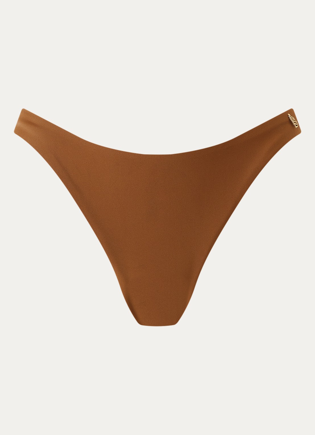 Beachlife High waisted tanga bikinislip - voorkant bruin
