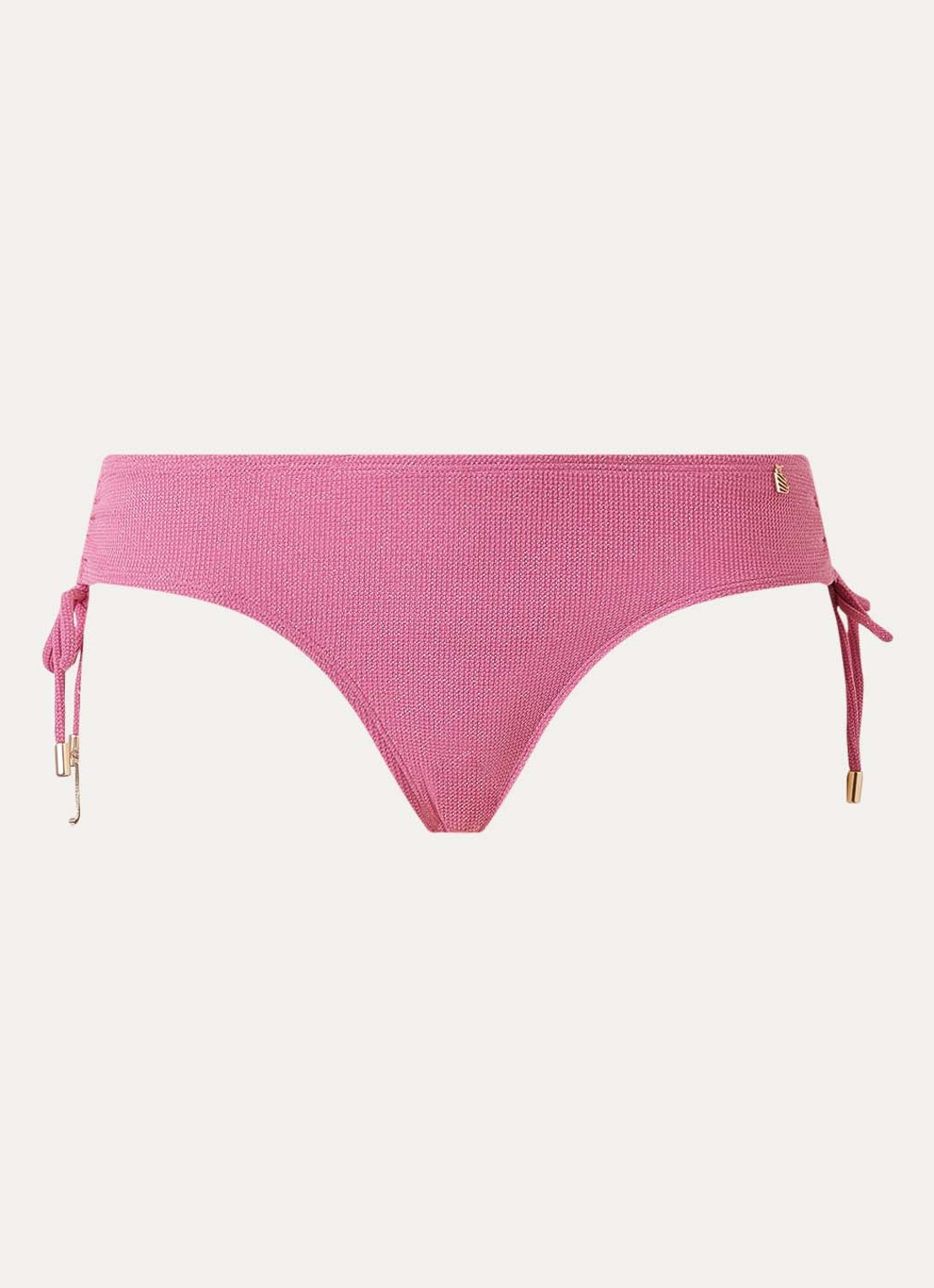Beachlife Pink Shimmer bikinislip met lurex - voorkant roze