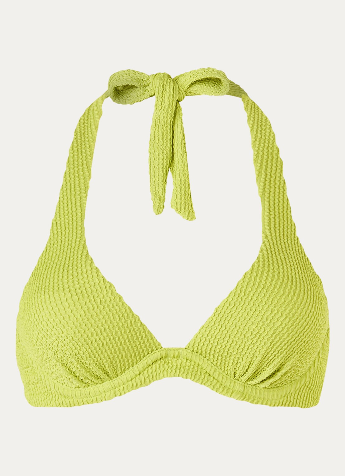 Beachlife Pistache halter bikinitop met uitneembare vulling - voorkant 7 groen