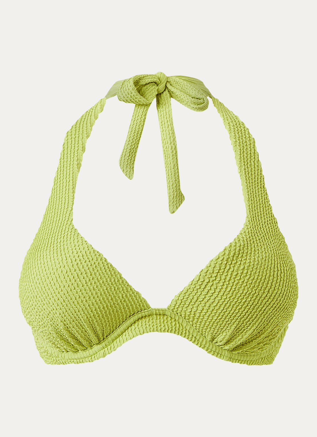 Beachlife Pistache halter bikinitop met uitneembare vulling - voorkant 9 groen