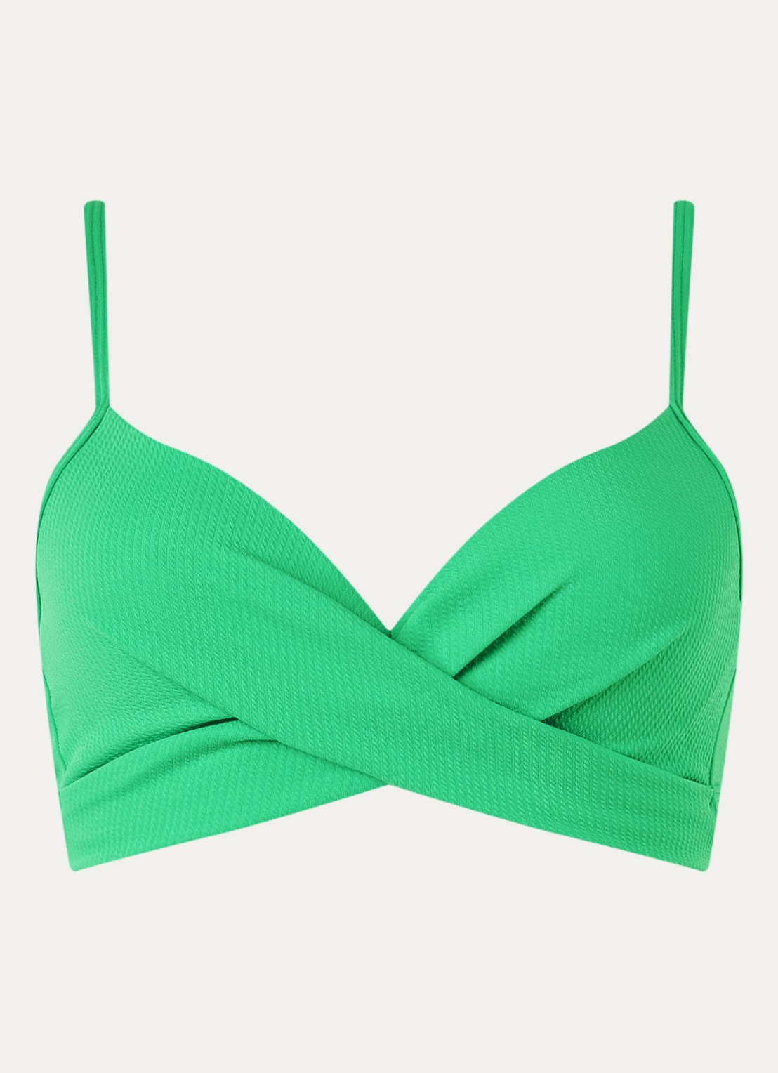 Beachlife Spring voorgevormde bikinitop met plooidetail - voorkant 7 groen