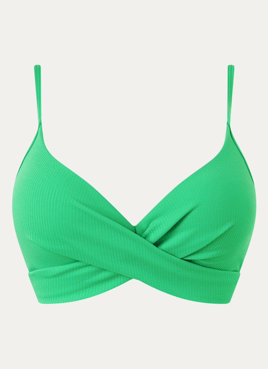 Beachlife Spring voorgevormde bikinitop met plooidetail - voorkant 9 groen