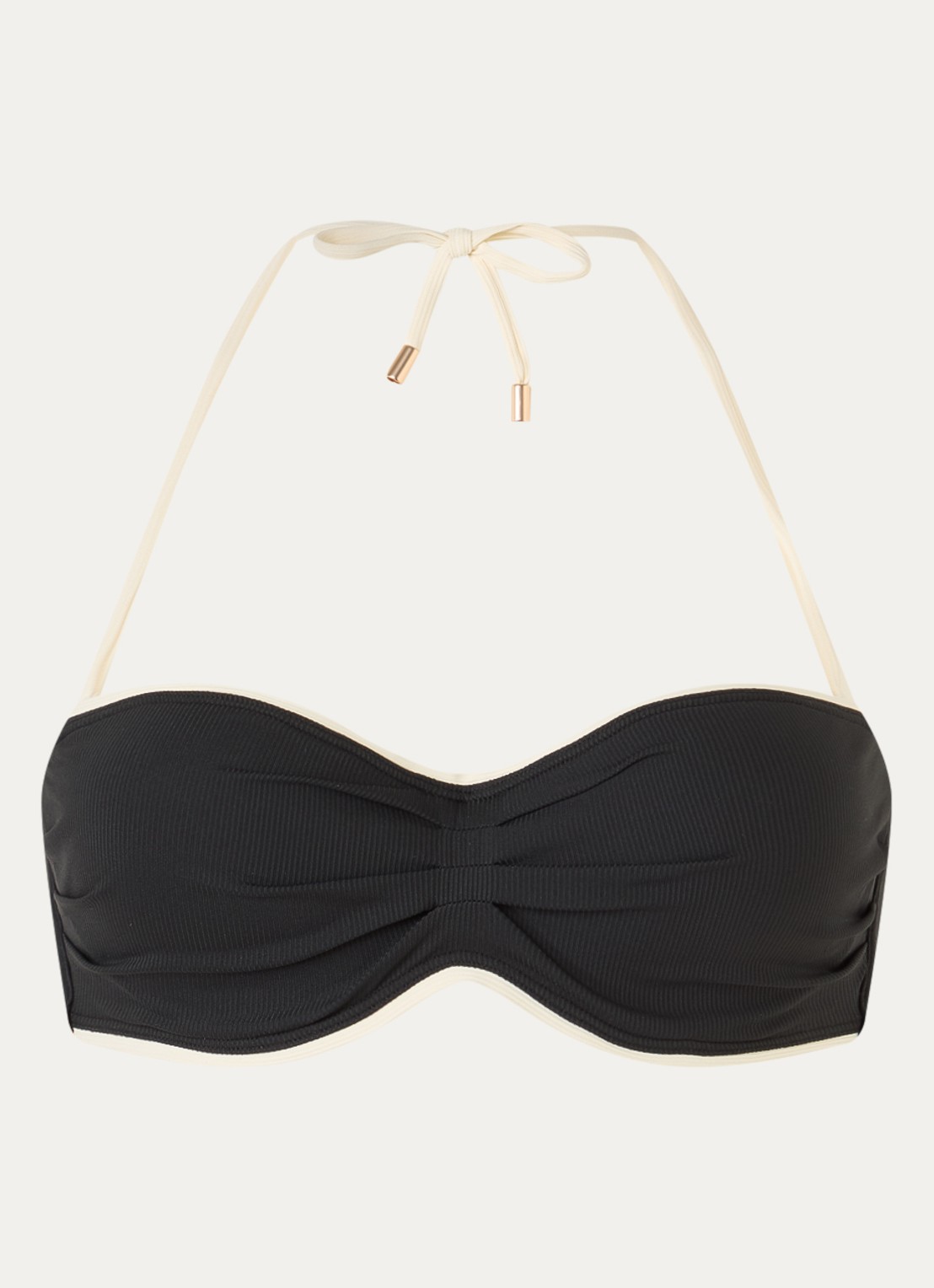 Beachlife Vanilla voorgevormde bandeau bikinitop - voorkant zwart