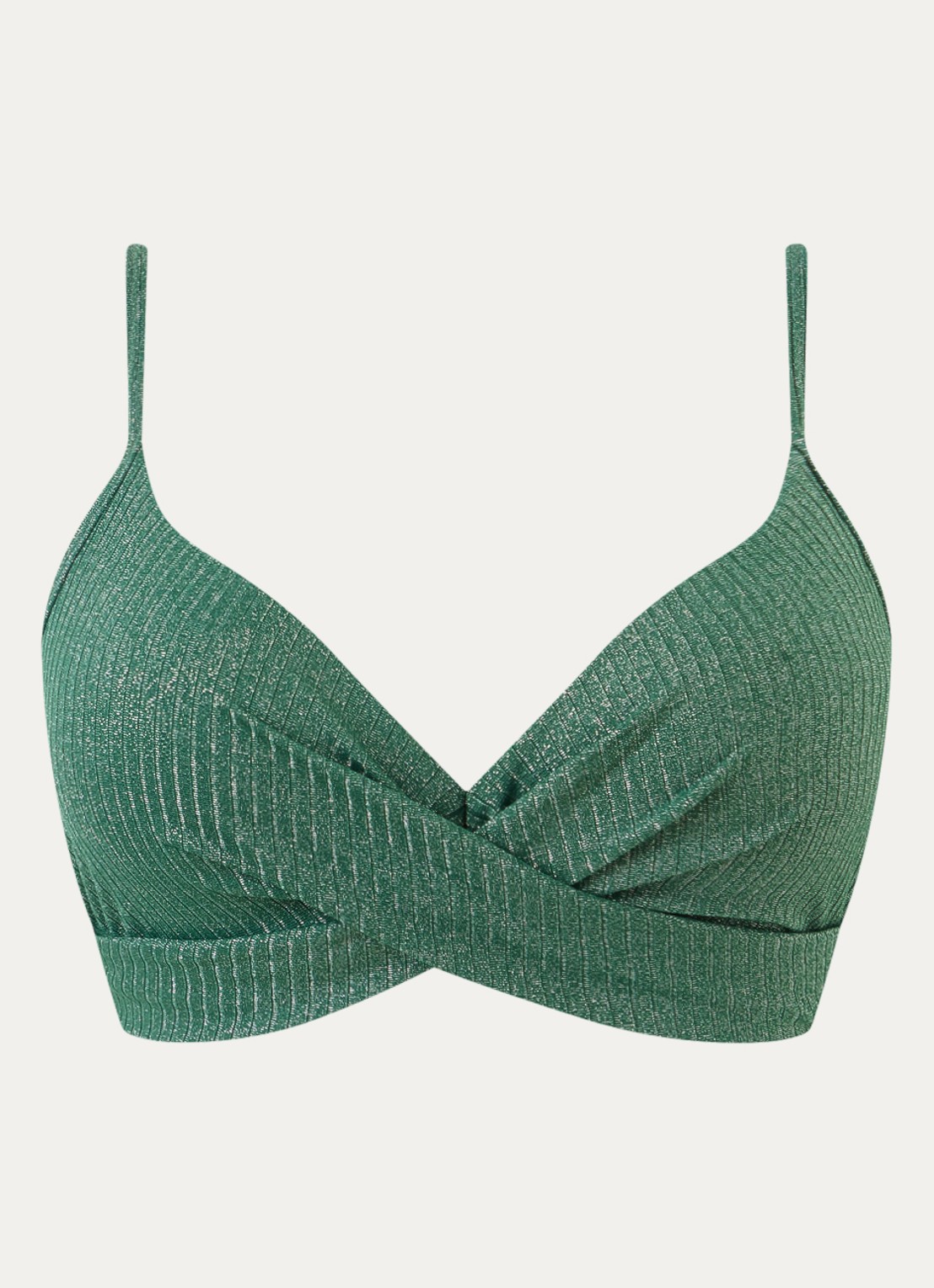 Beachlife Voorgevormde bikinitop met lurex - voorkant 7 groen