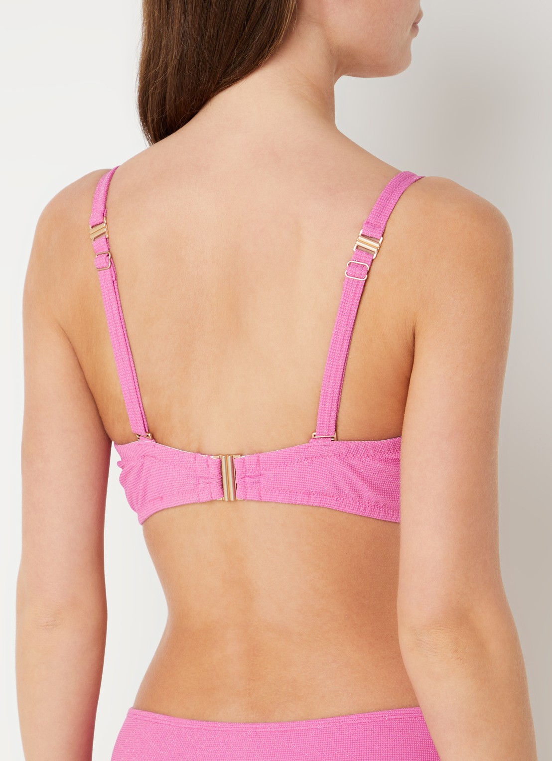 Beachlife Voorgevormde bikinitop met lurex - achterkant 3 roze