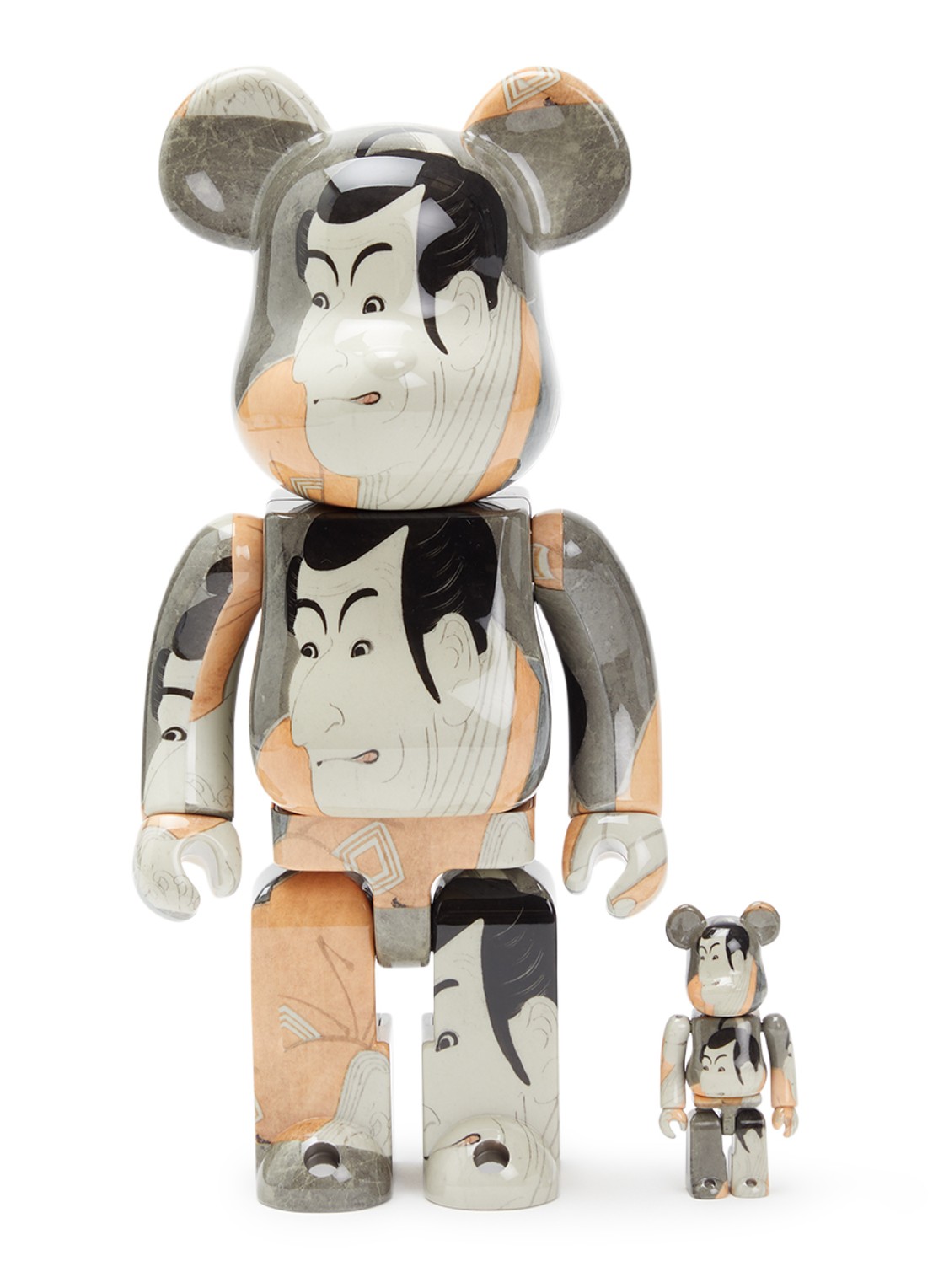 Bearbrick Bearbrick 100% & 400% Boston Museum Toshusai Sharaku set van 2 - voorkant multicolor