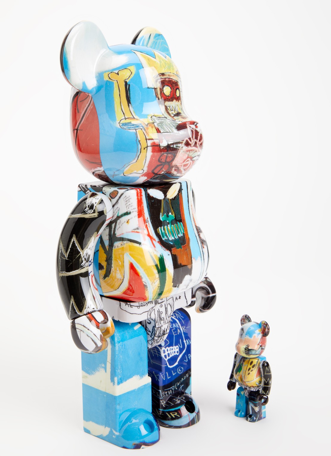 Bearbrick Bearbrick 100 & 400% Jean-Michel Basquiat ''Special'' set van 2 - voorkant 2 multicolor