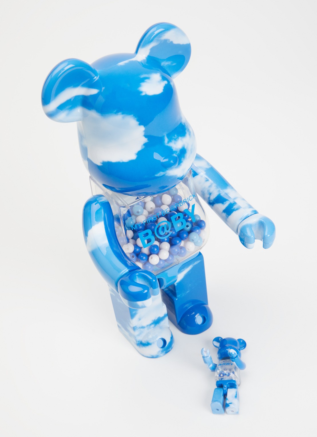 Bearbrick Bearbrick 100% & 400% My First Baby Blue Sky set van 2 - voorkant 2 blauw