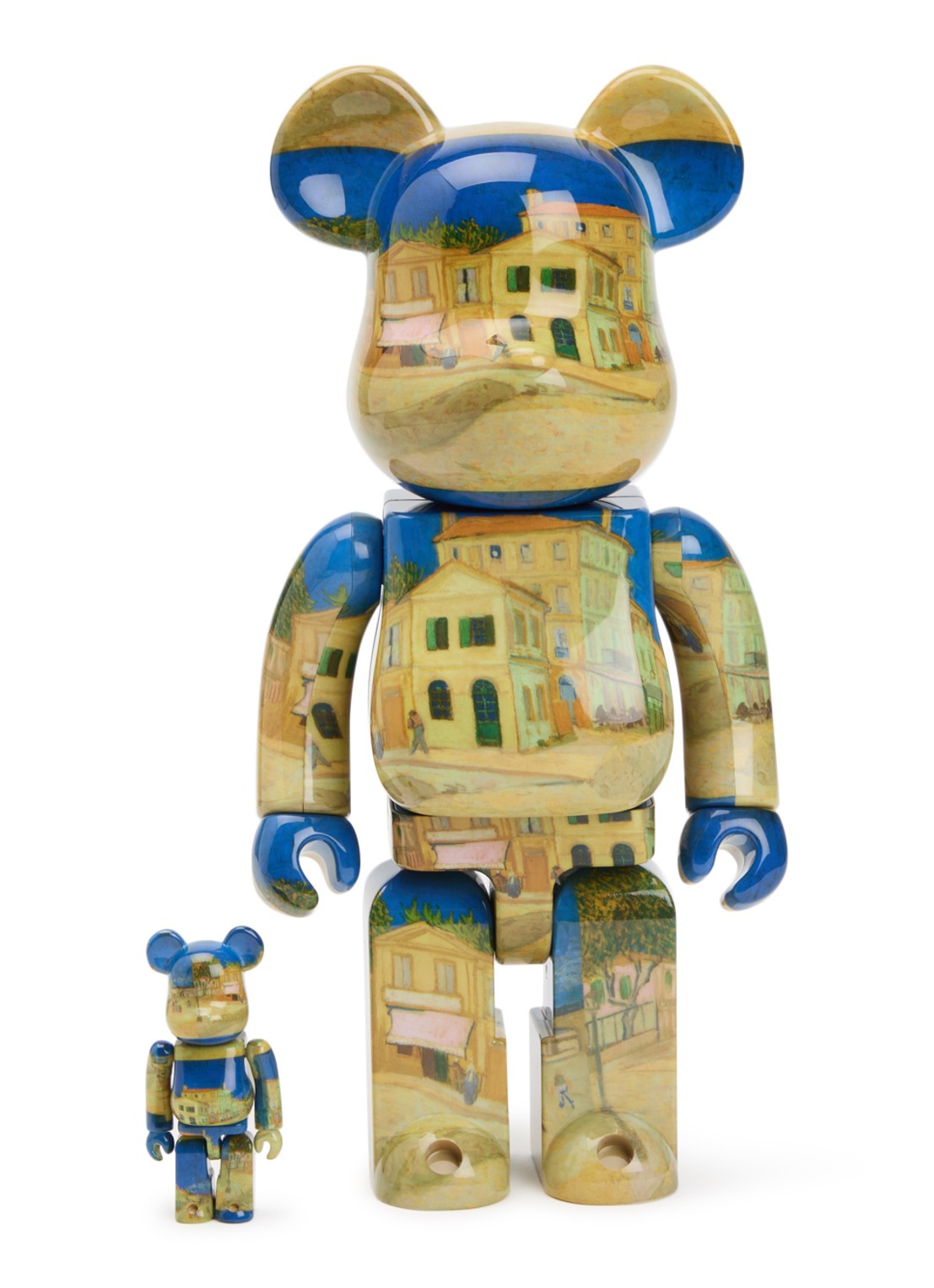 Bearbrick Bearbrick 100% & 400% Van Gogh Museum set van 2 - voorkant beige
