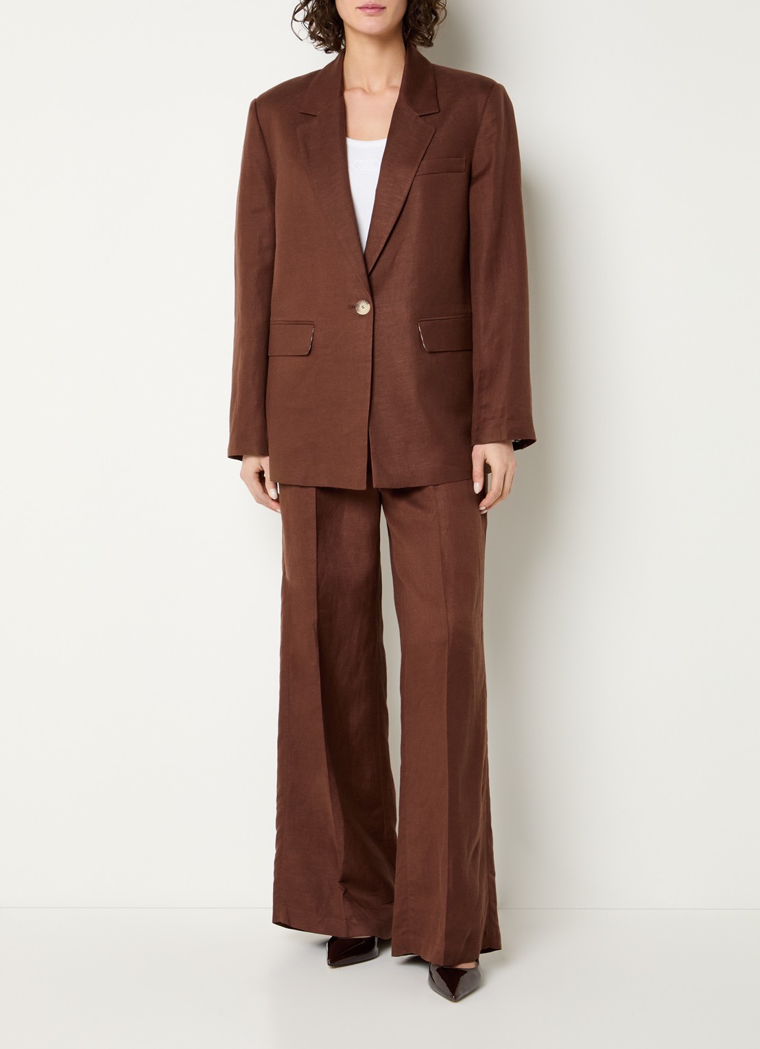 Beaumont Armand blazer met klepzakken - voorkant 3 hazelnootbruin