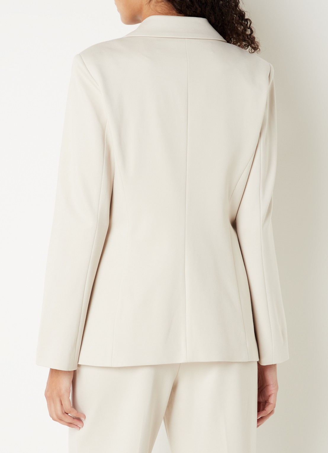Beaumont Blazer van jersey met structuur en klepzakken - achterkant 3 donkerbeige