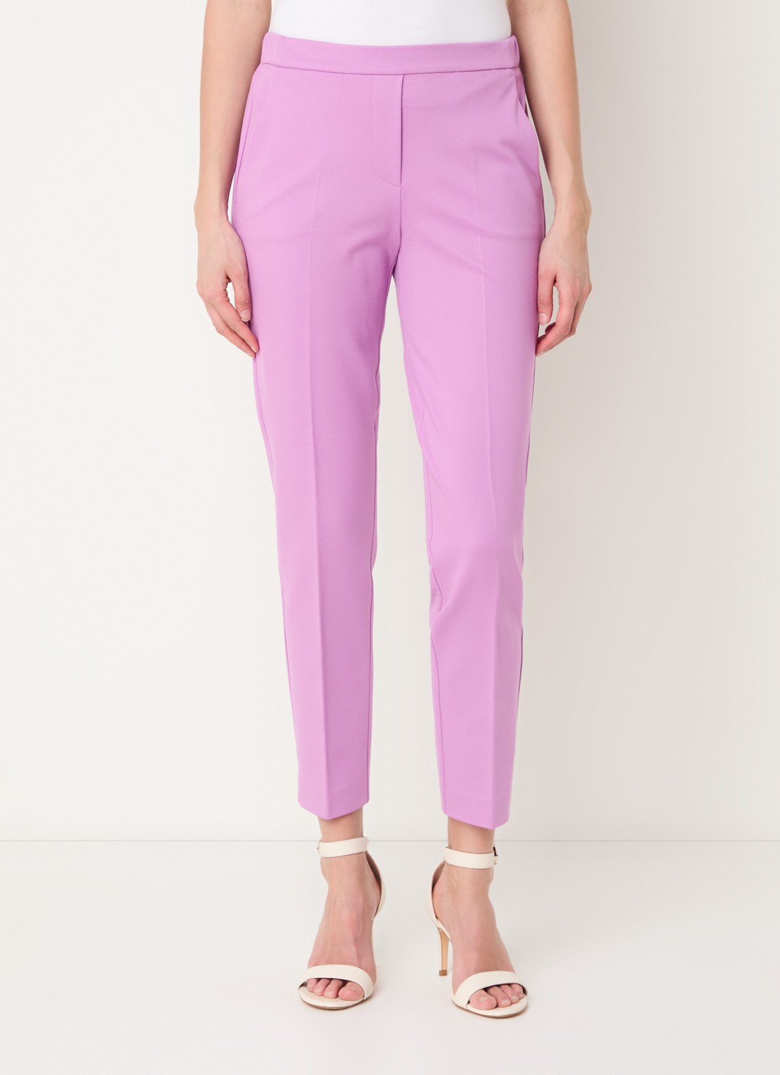 Beaumont Charlie mid waist tapered fit cropped pantalon met steekzakken - detail 4 lavendel
