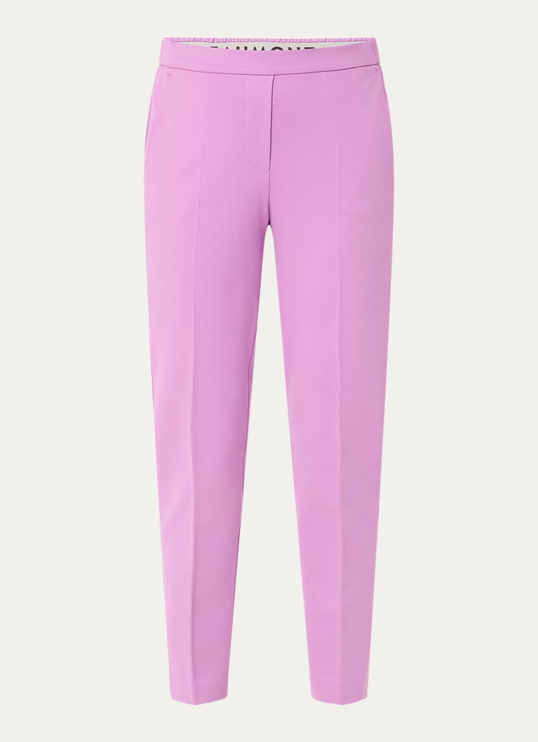 Beaumont Charlie mid waist tapered fit cropped pantalon met steekzakken - voorkant 2 lavendel