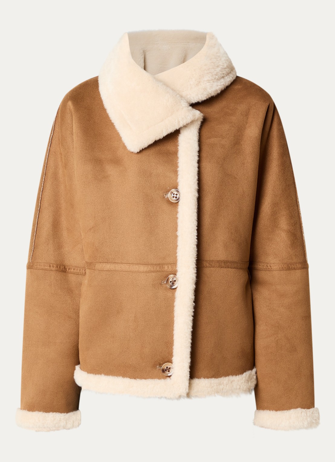 Beaumont Chayeen reversible jack van imitatiebont - voorkant 3 camel