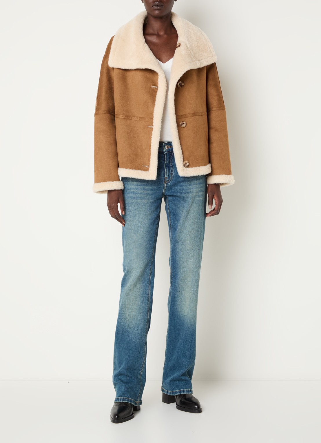 Beaumont Chayeen reversible jack van imitatiebont - voorkant 5 camel