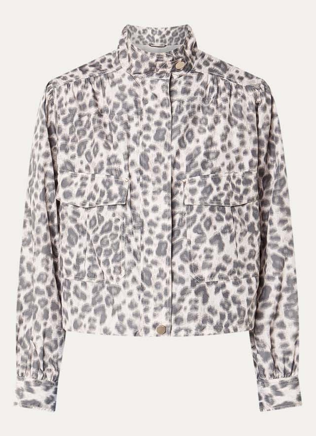 Beaumont Darcy jack met panterprint en klepzakken - voorkant 2 grijs