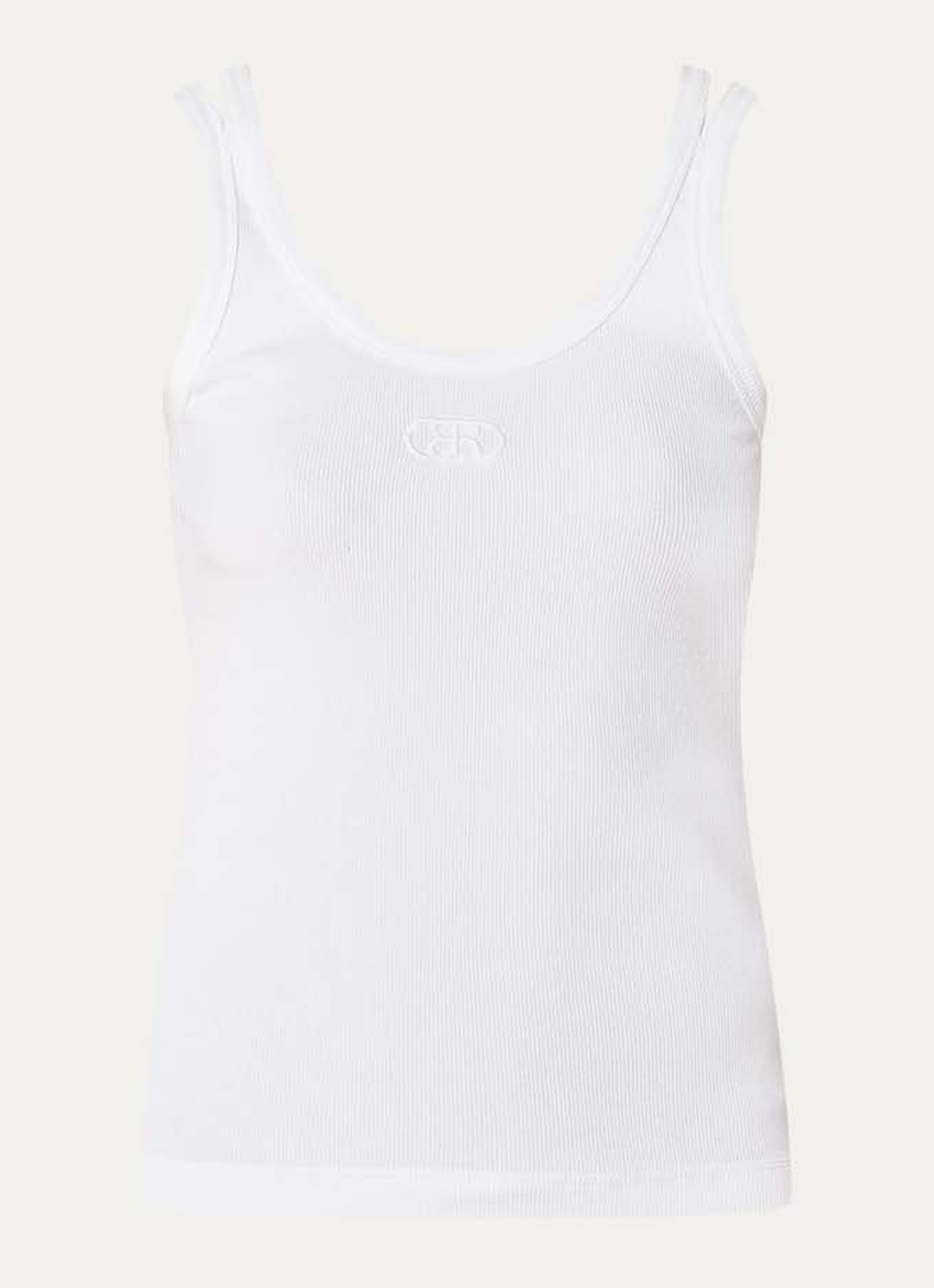 Beaumont Dax tanktop  met logoborduring en cut-out detail - voorkant 2 wit