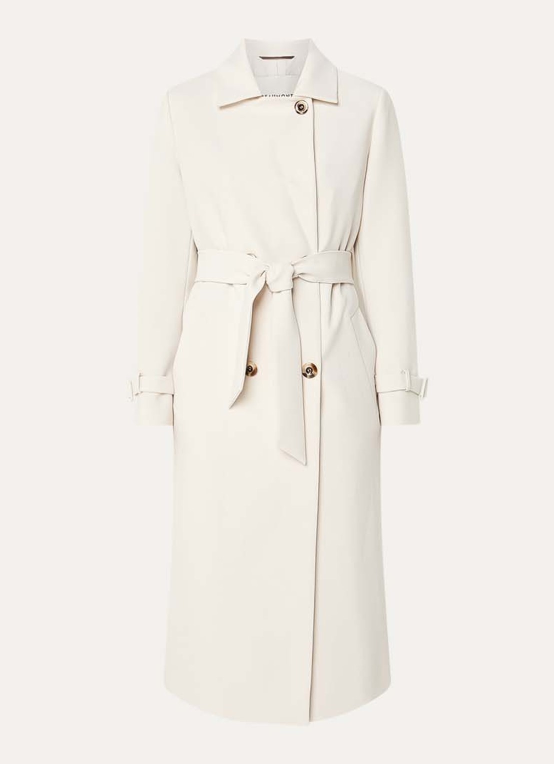 Beaumont Dia doublebreasted trenchcoat met strikceintuur - voorkant creme