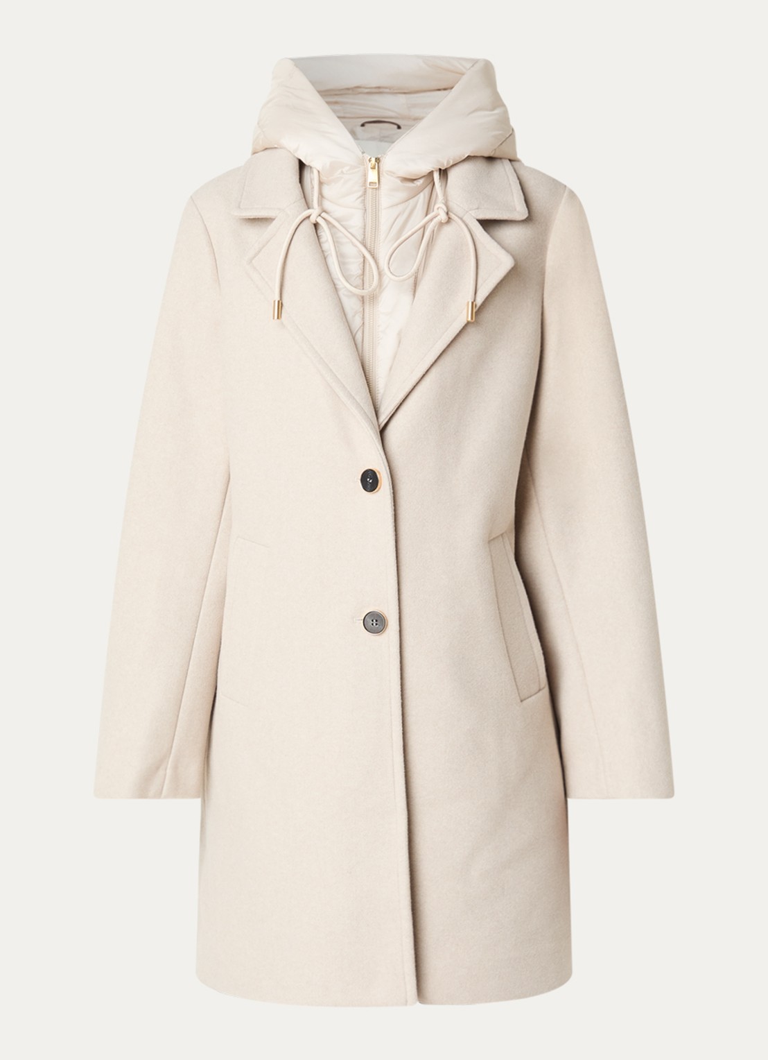 Beaumont Elvira mantel met uitneembare binnenjas - voorkant creme