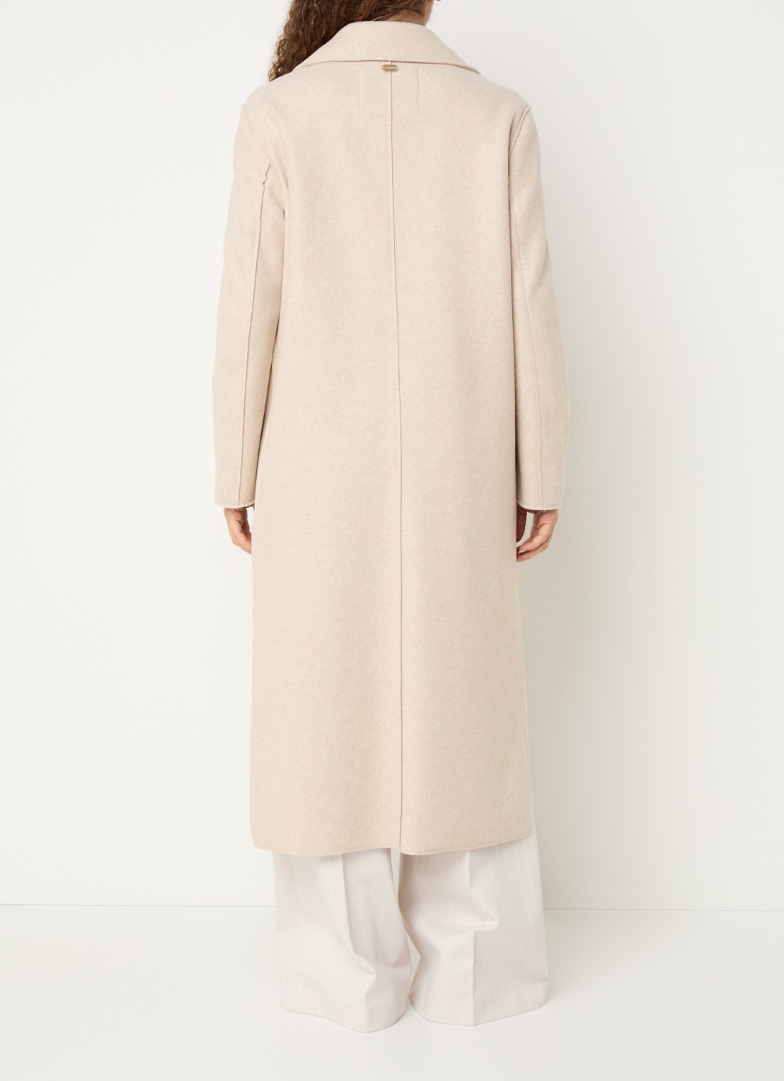 Beaumont Gisela mantel in wolblend met zijsplitten - achterkant camel