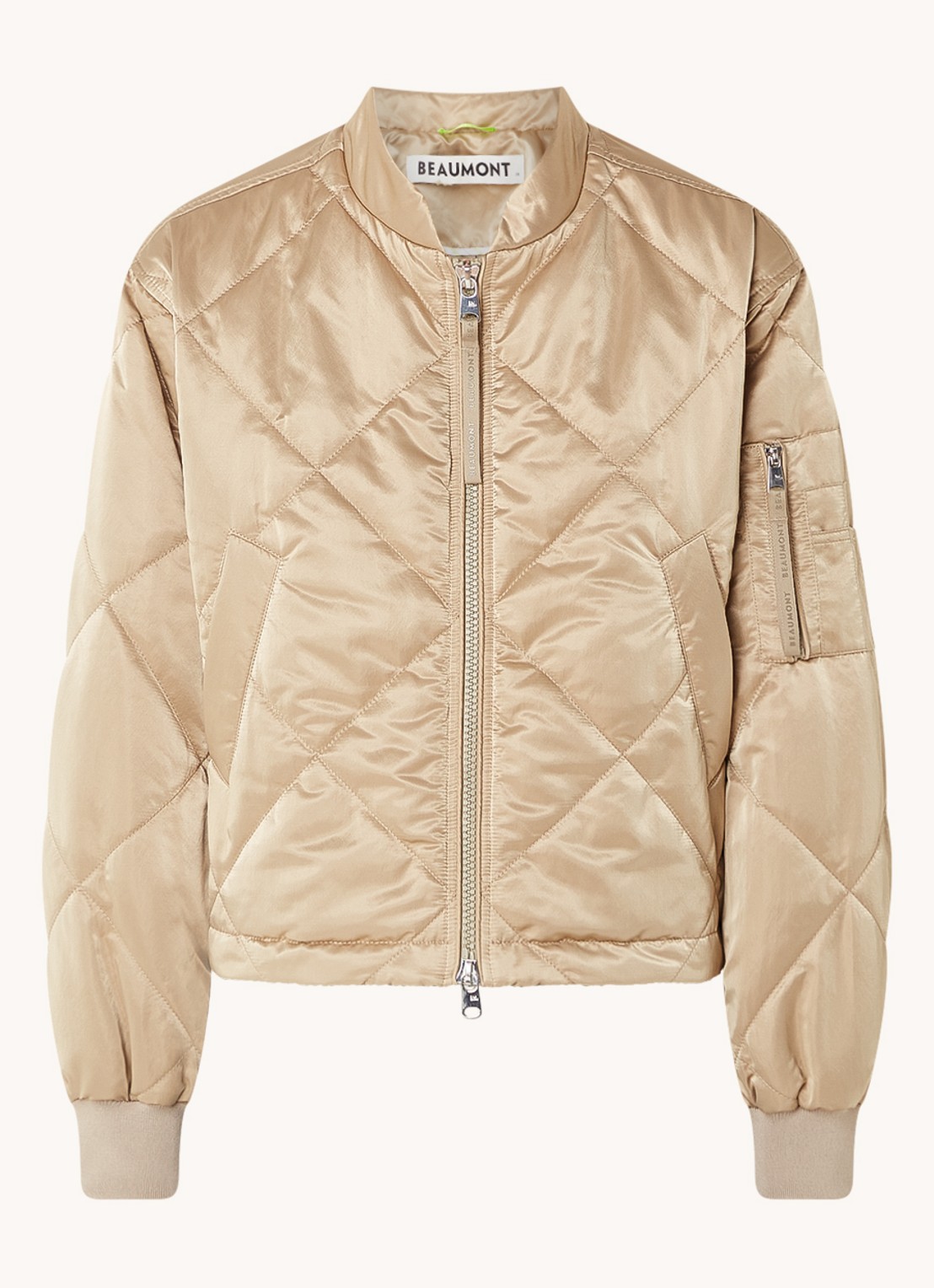 Beaumont Gwenn bomberjack met quilt patroon  - voorkant 2 goud