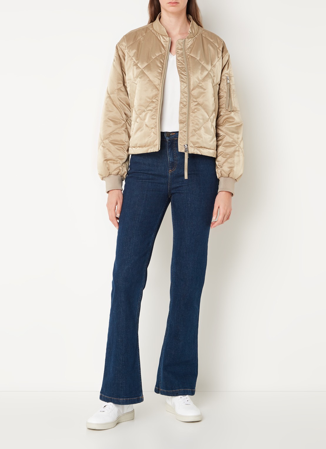 Beaumont Gwenn bomberjack met quilt patroon  - voorkant 3 goud