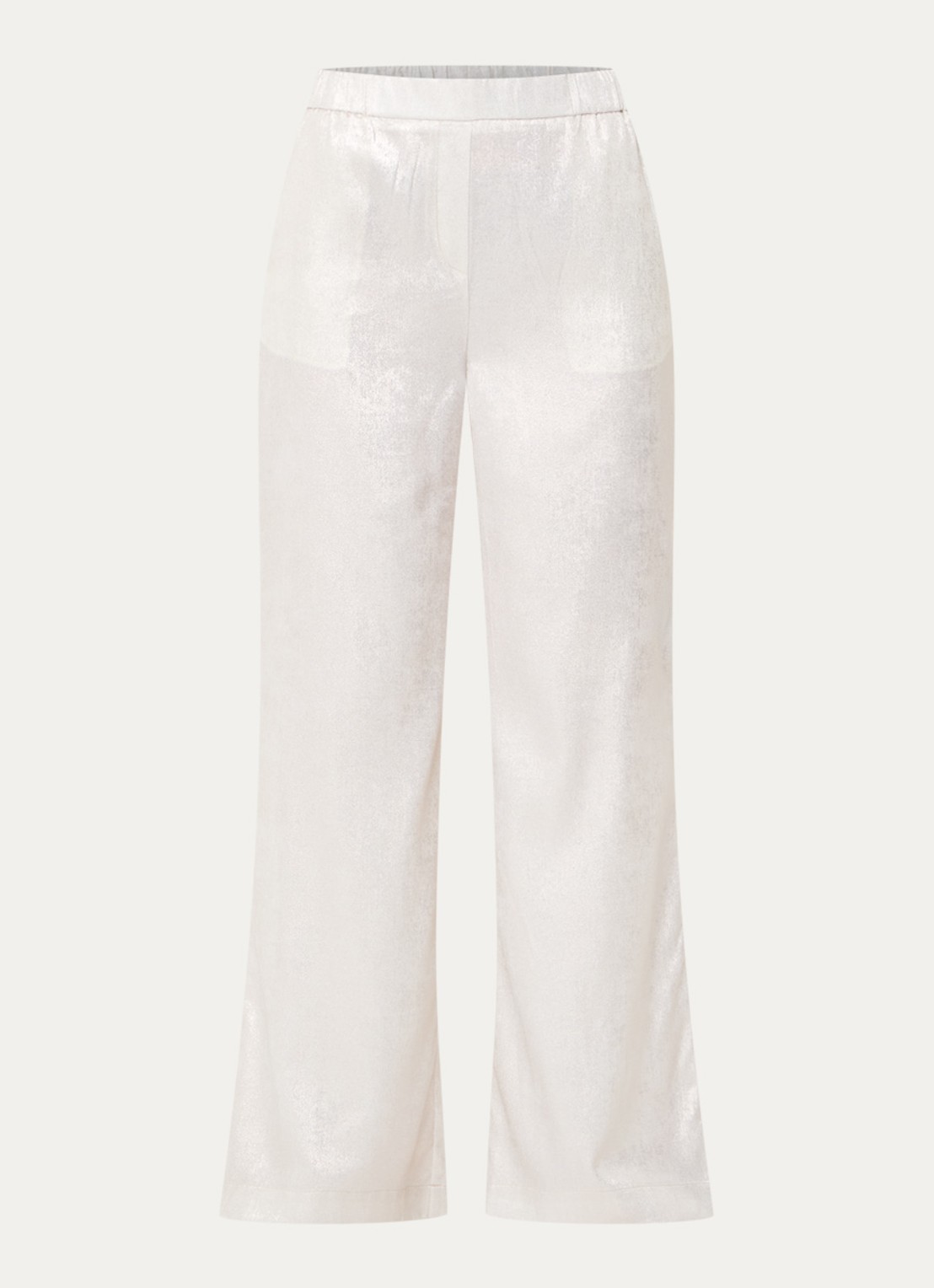 Beaumont Harry high waist wide fit pantalon met metallic finish - voorkant 2 zilver