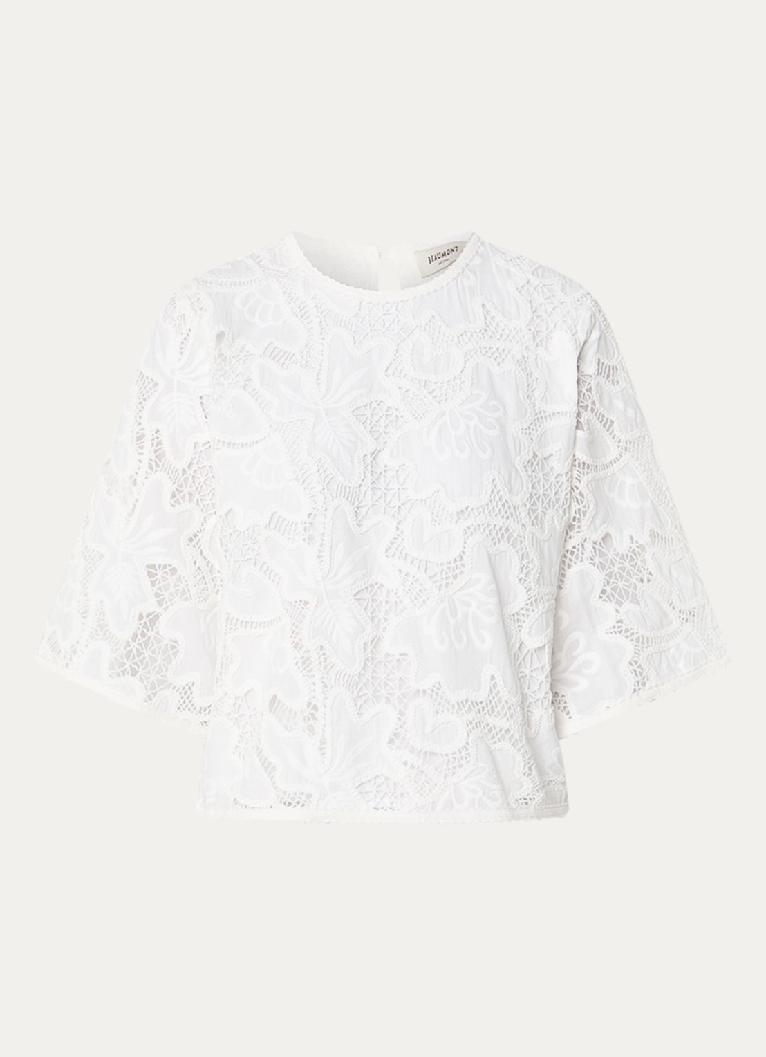 Beaumont Larisa tuniek met broderie - voorkant 2 gebroken wit