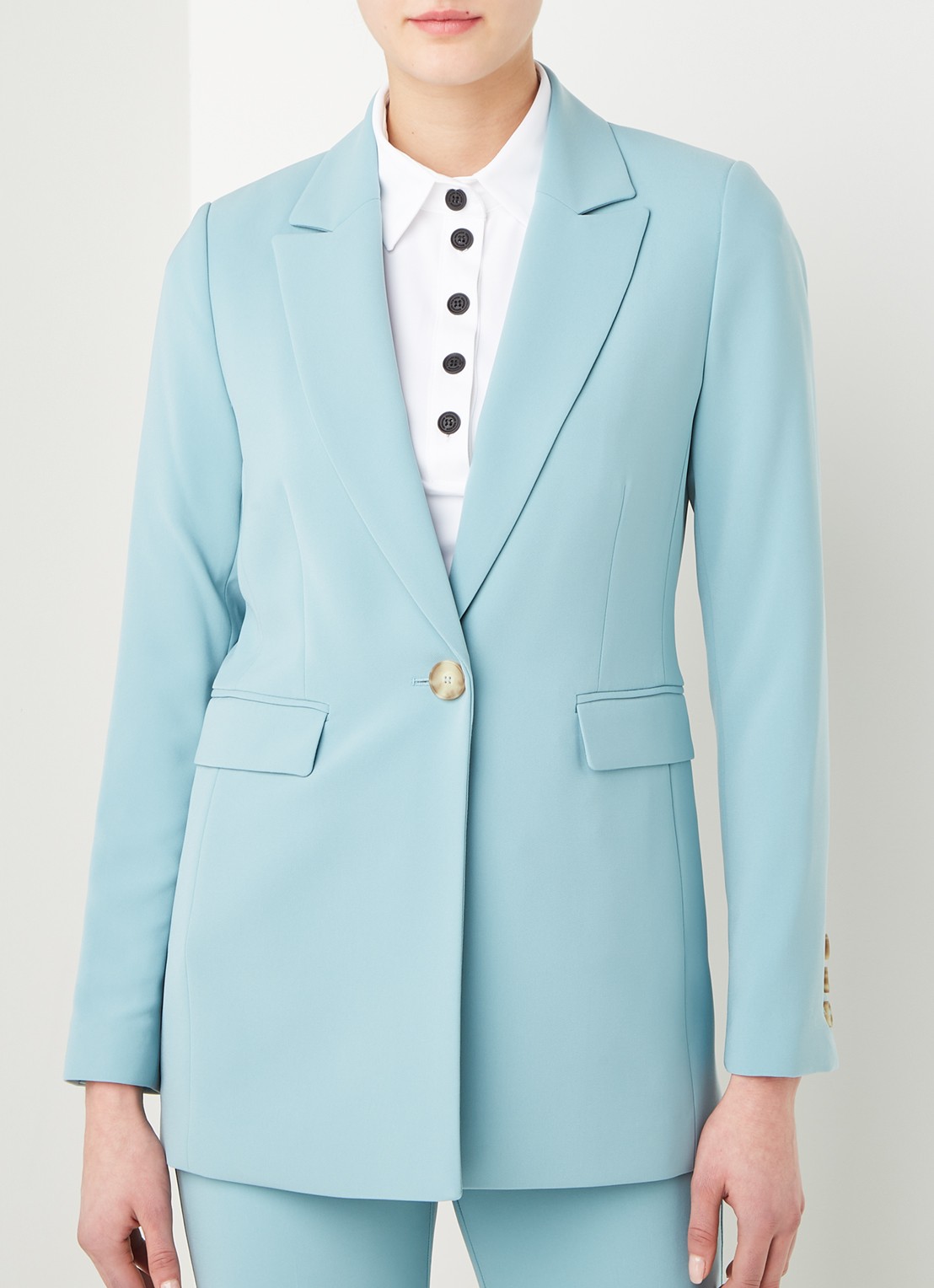 Beaumont Longline blazer met klepzakken - detail 4 mint