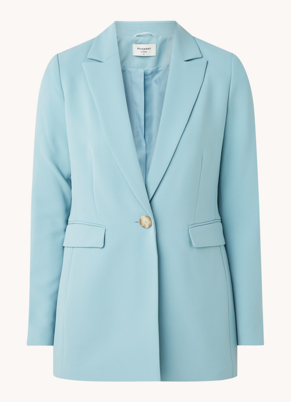 Beaumont Longline blazer met klepzakken - voorkant 2 mint